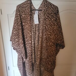 Time and Tru Animal Print Cover-Up